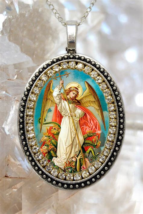 archangel michael necklace|saint michael archangel pendant.